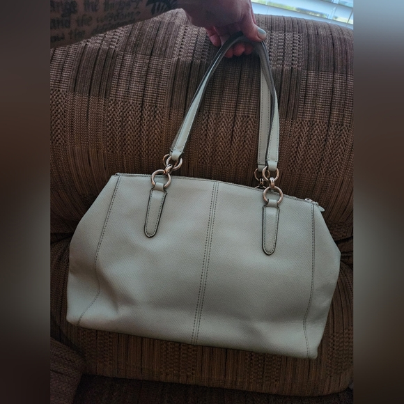 Coach Mint Green Crossgrain Leather Small Christie Satchel Shoulder Bag (F33637) - Picture 3 of 15